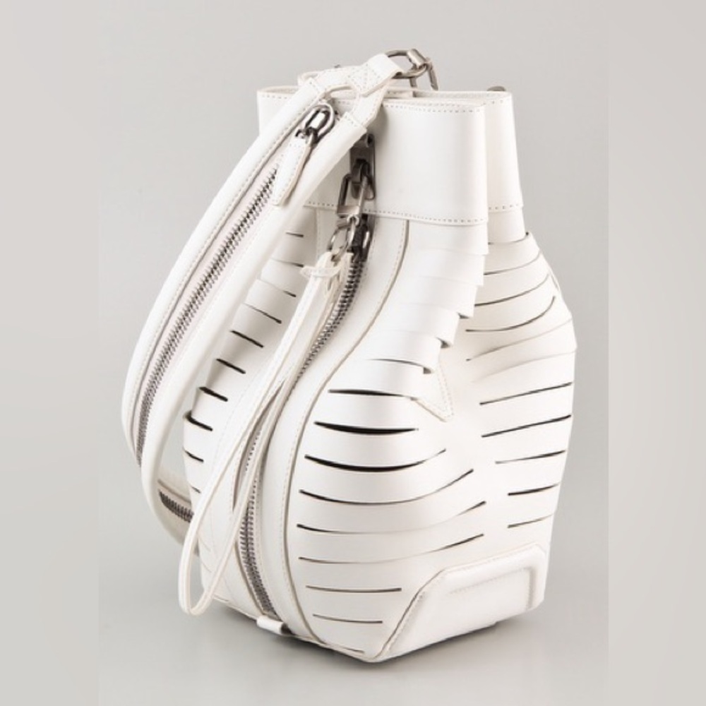 Alexander Wang White Shoulder Bag with Slashed Design